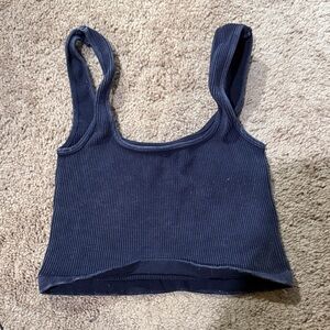 FP Movement by Free People Navy Ribbed Crop Top